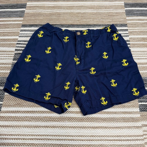 Chubbies Anchor Print Shorts Elastic Waist Casual Summer 100% Cotton Mens Size L - Picture 1 of 9